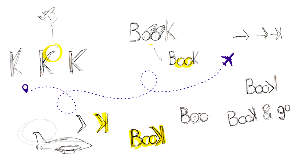 Processo criativo do case Book and Go